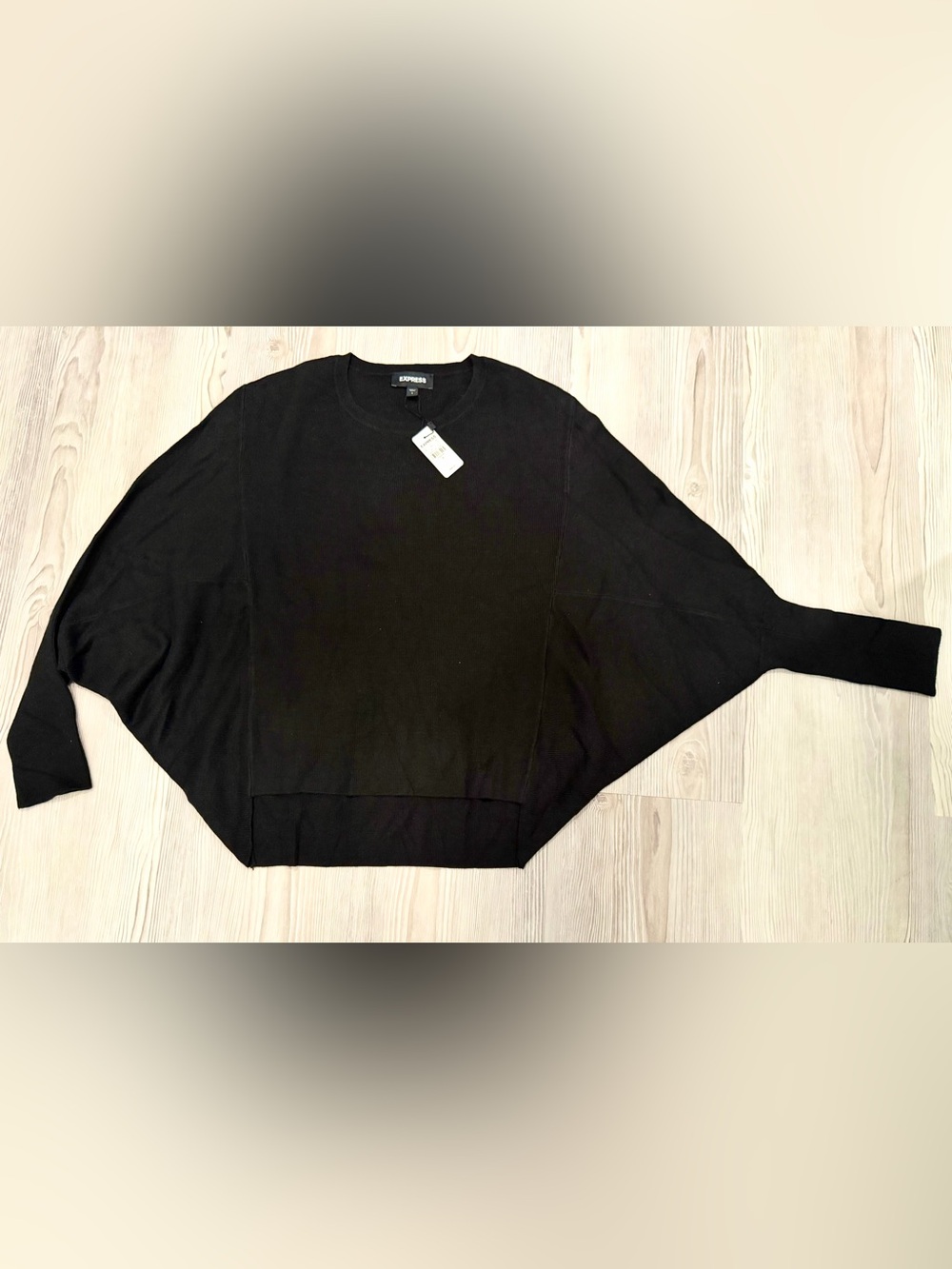 BNWT, Express Black Dolman Sleeve Crewneck Sweater. Size Small